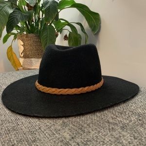 Black Wool Fedora Hat